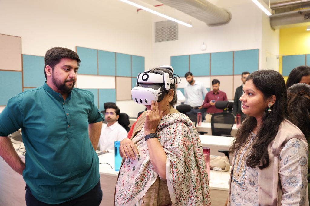 Visitors exploring an immersive demonstration at the AI Resilience and Command Centre